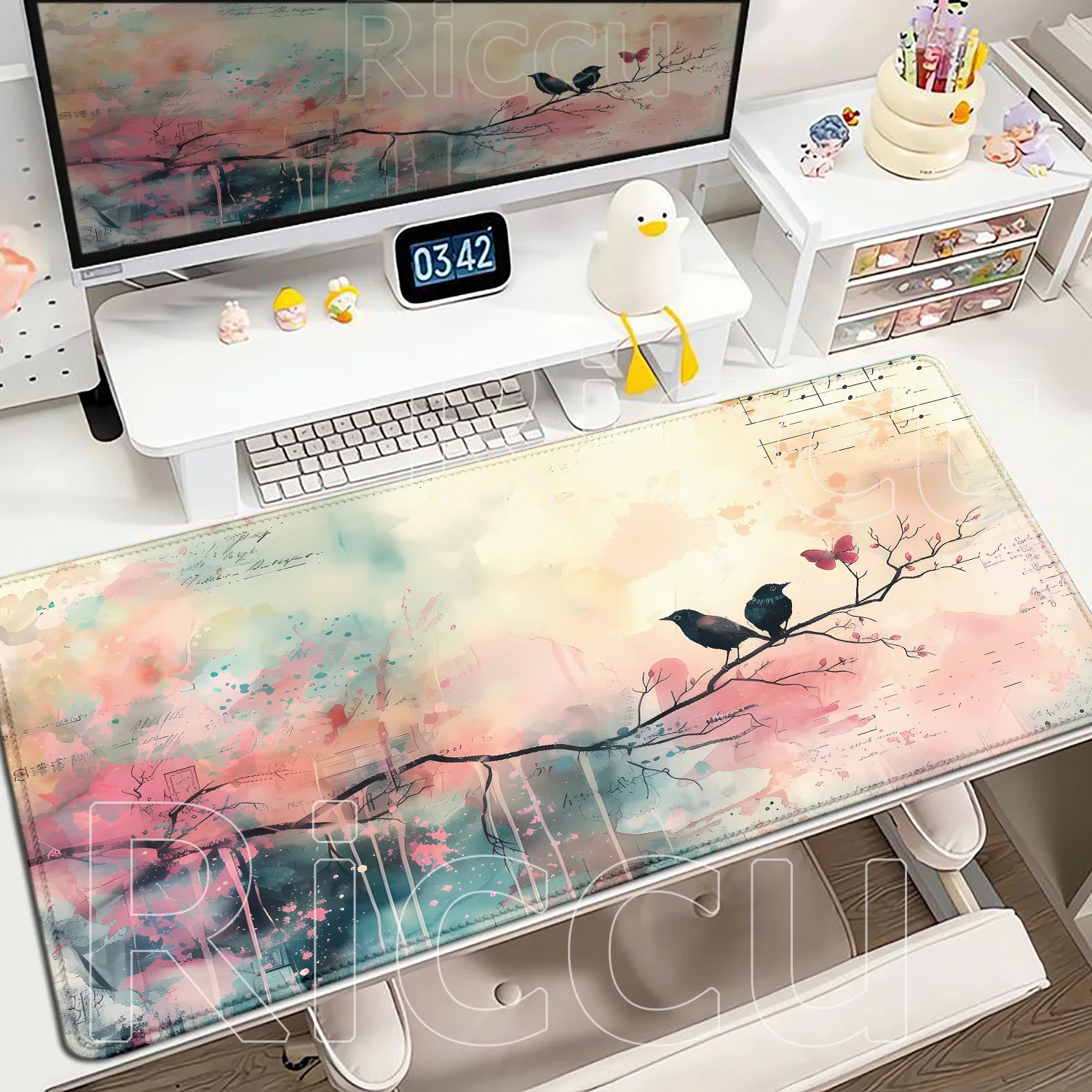 

Minimalist Art Abstract Flower Mouse Pad Gamer XL Large Home Mousepad XXL MousePads Office Non-Slip Desktop Mouse Pad Table Mat