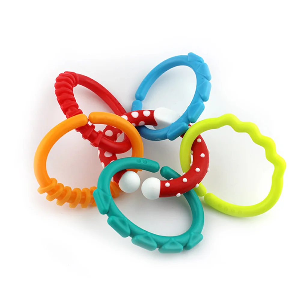 18pcs Kisded teether gyűrűk linkek toys linkek Csörgő Sétáló autó Felfekvési felület utazási toys számára Kisded Kisded Újszülött (mixed style)