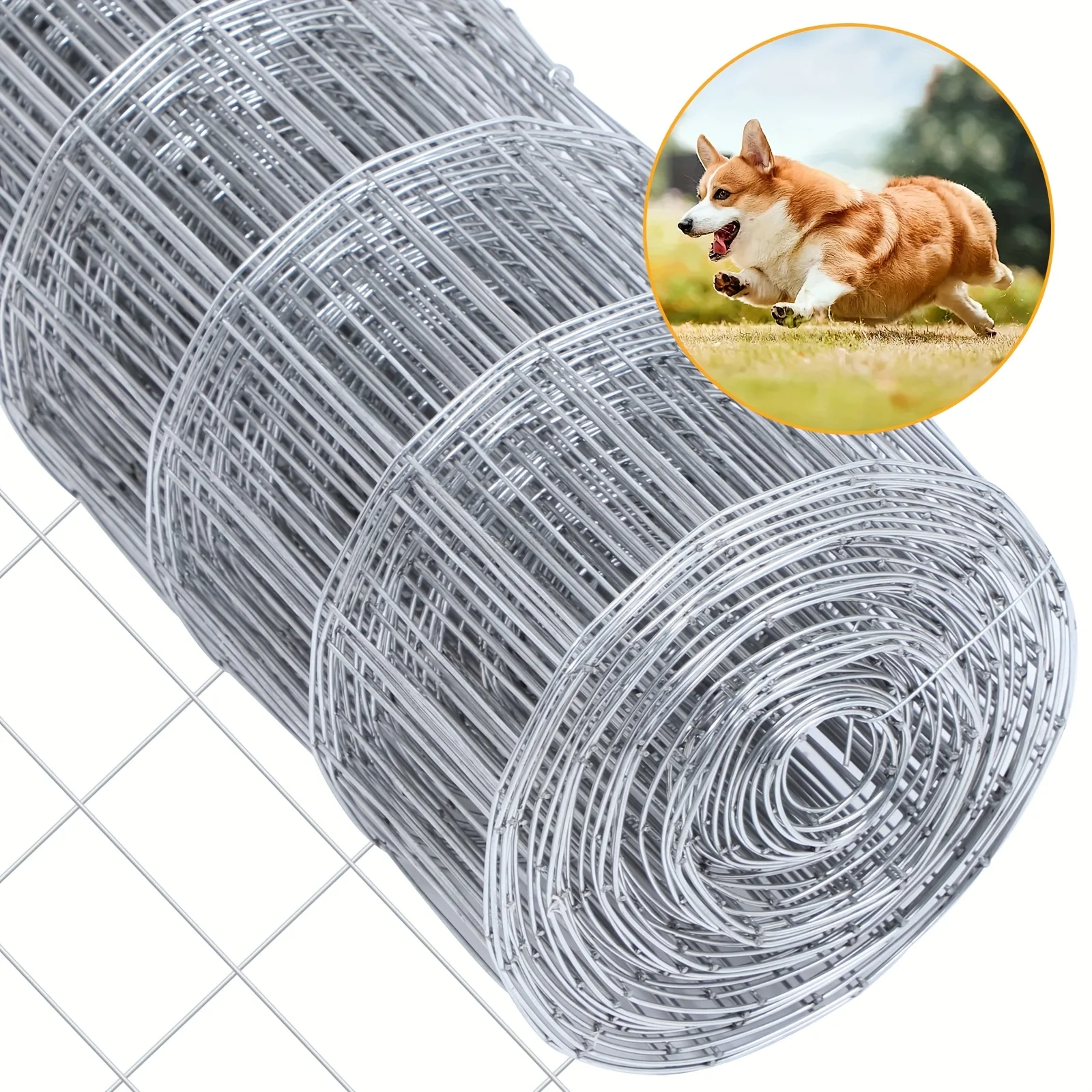 

Heavy-Duty Welded Wire Fencing, 15 Gauge Metal Mesh, 2x4 Inch Openings, Garden Border Fence For Plants, Poultry, And Animal Enclosures