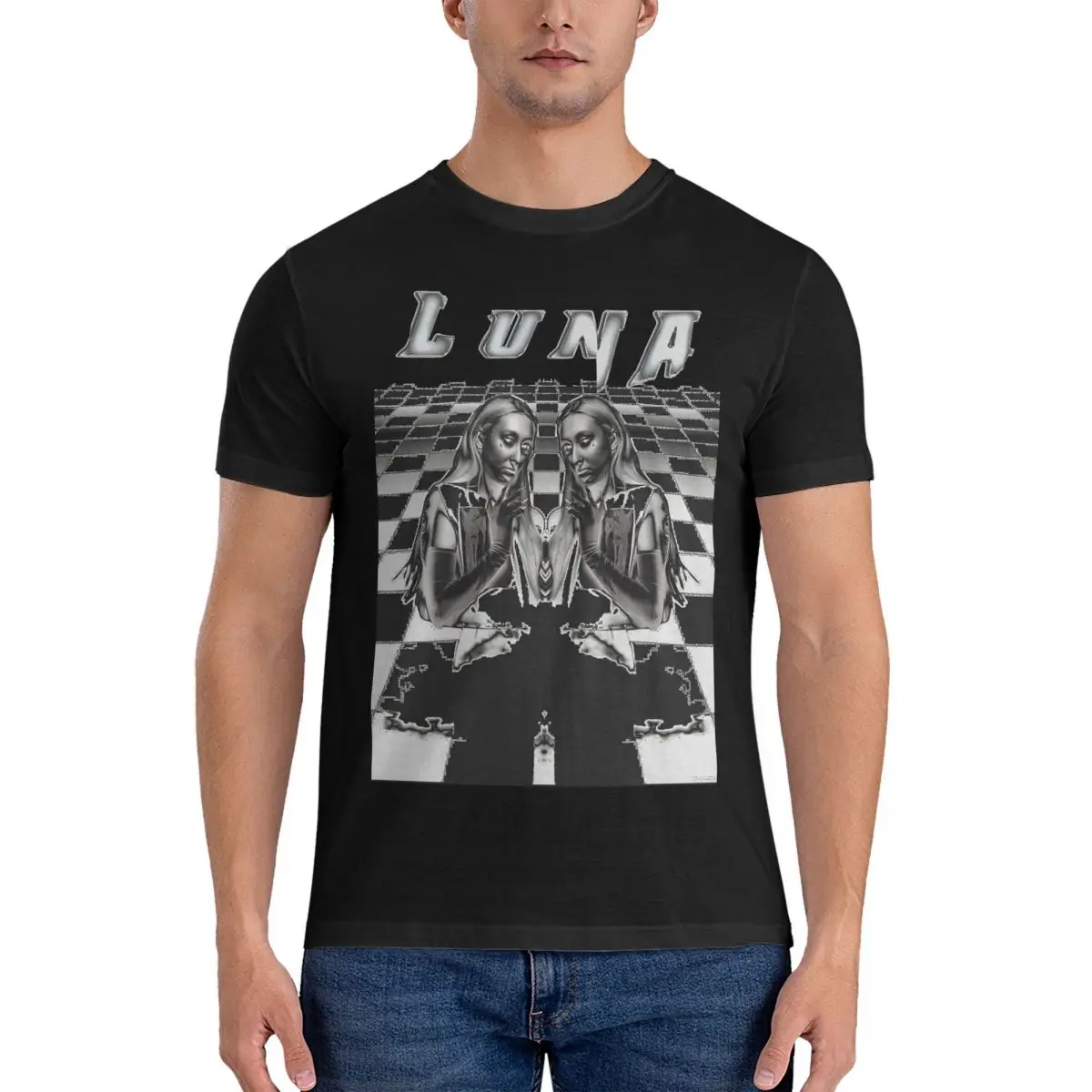 

TRASH THE TOWER Men T Shirts Luna Funny Tees Short Sleeve Crewneck T-Shirts 100% Cotton Gift Idea Tops