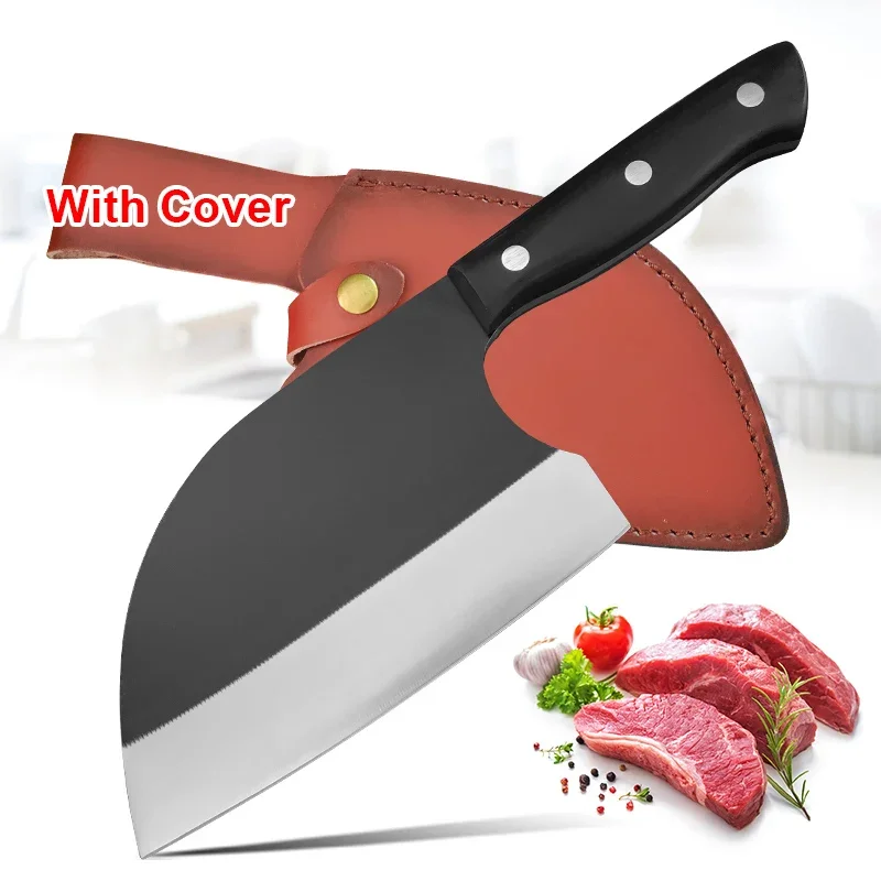 Kitchen Knives Slicing Meat Fruit Fish Meat Vegetables Butcher Knife Hand Forged Blade Wooden Handle Chef Cooking Cleaver Knives