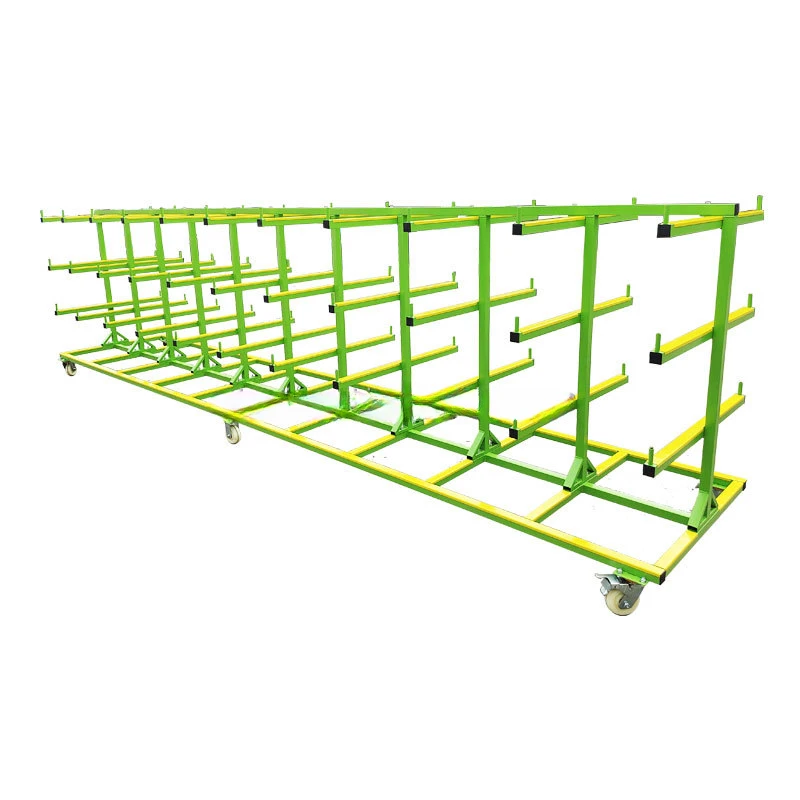 4-layer Loading 1200kg 6 meters Tube Transport Dolly  Metal Storage Trolley Steel Carry Rack Cart for Factory Workshop