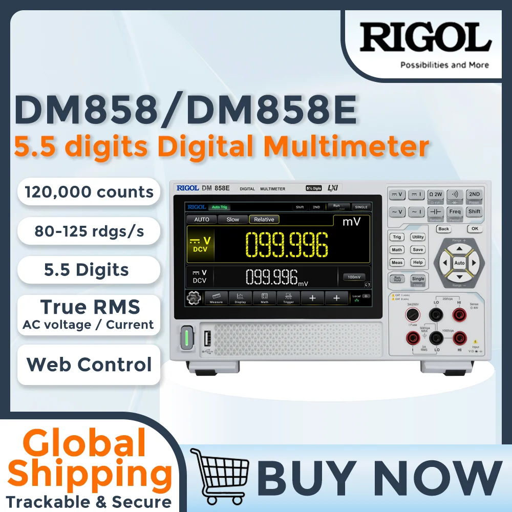 Multímetros Digitales Programables RIGOL DM858 DM858E, 5.5 Dígitos, Velocidad de Medición Máxima de 125 Lecturas/s