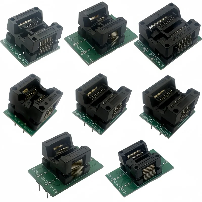 

SOP8/SOP14/SOP16/SOP20/SOP28/TSSOP8/TSSOP16/TSSOP20/TSSOP28 TO DIP programmer adapter socket 150MIL 208MIL 300MIL 173MIL DIP8 28