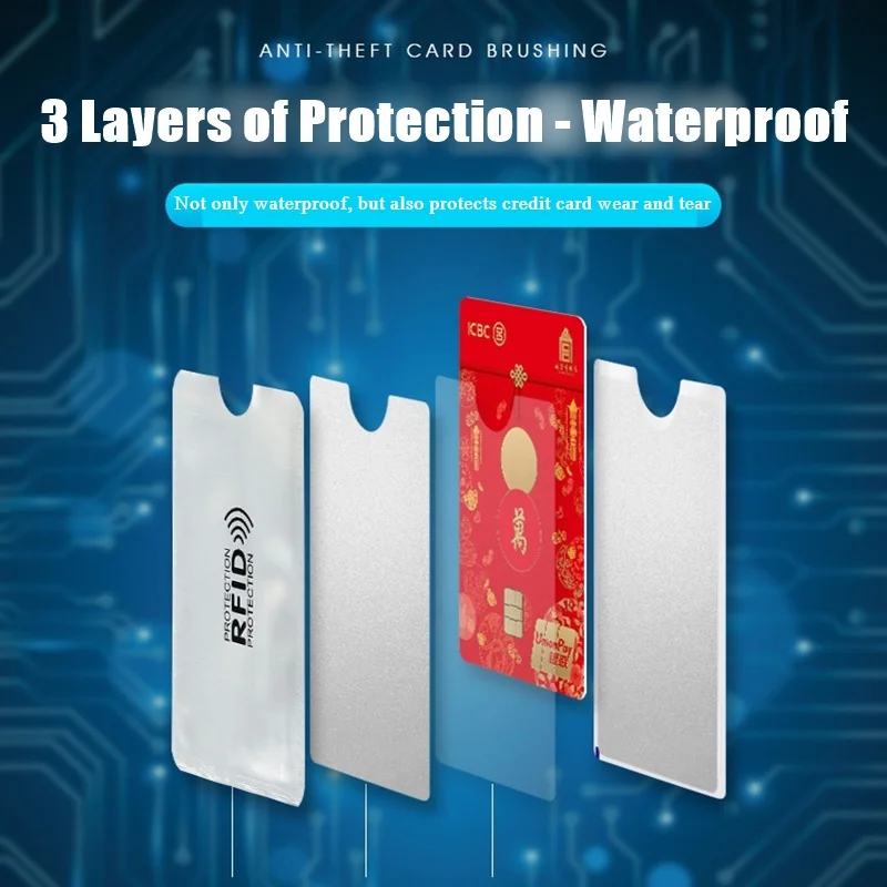 Anti Rfid Wallet Blocking Reader Lock Bank Card Holder Id Bank Card Case Protection Metal Credit Card Holder Aluminium 6*9.3cm