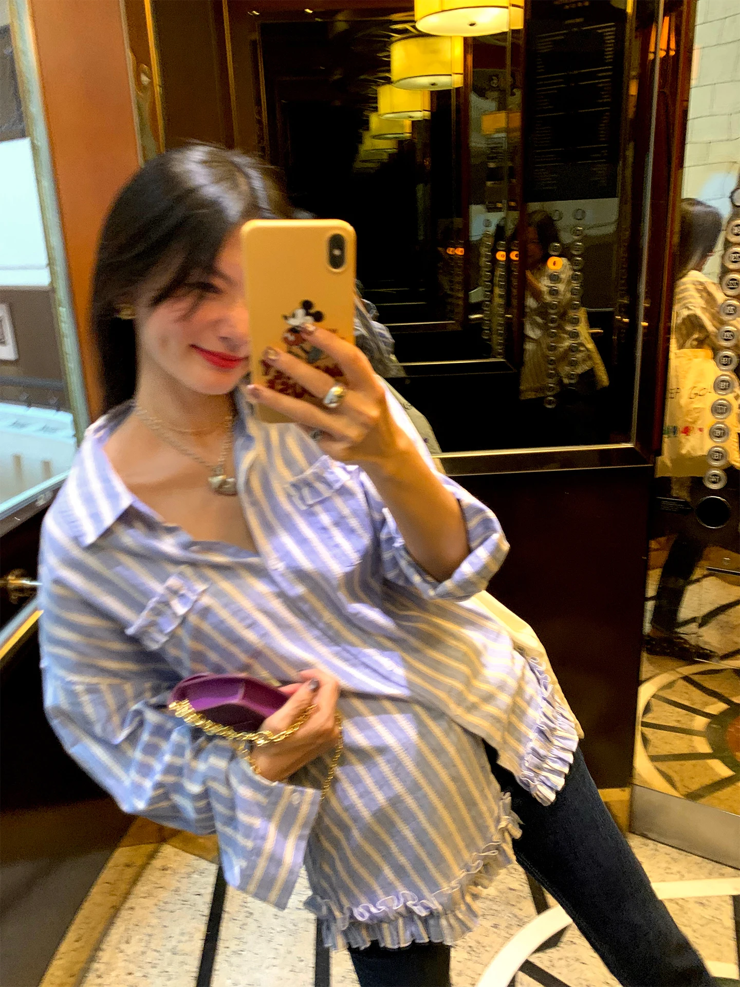 

Женская длинная све в синюю полоску irt Design Sense, ранняя осень, Новое поступление, повседневная одежда из чистого хлопка, дышащая свободная посадка