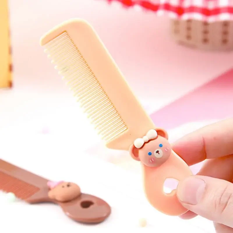 Cartoon Comb Portable Mini Cartoon Baby Rounded Comb Teeth Round Head Smooth Handle Color Toddler\'s Head Comb for Children