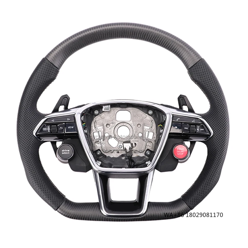 

Low Price Wholesale Perforated Leather Carbon Fiber Steering Wheel for Audi A4 A4l A5 A8 Q5 Q7 Q8 TT R8 Steering Wheel