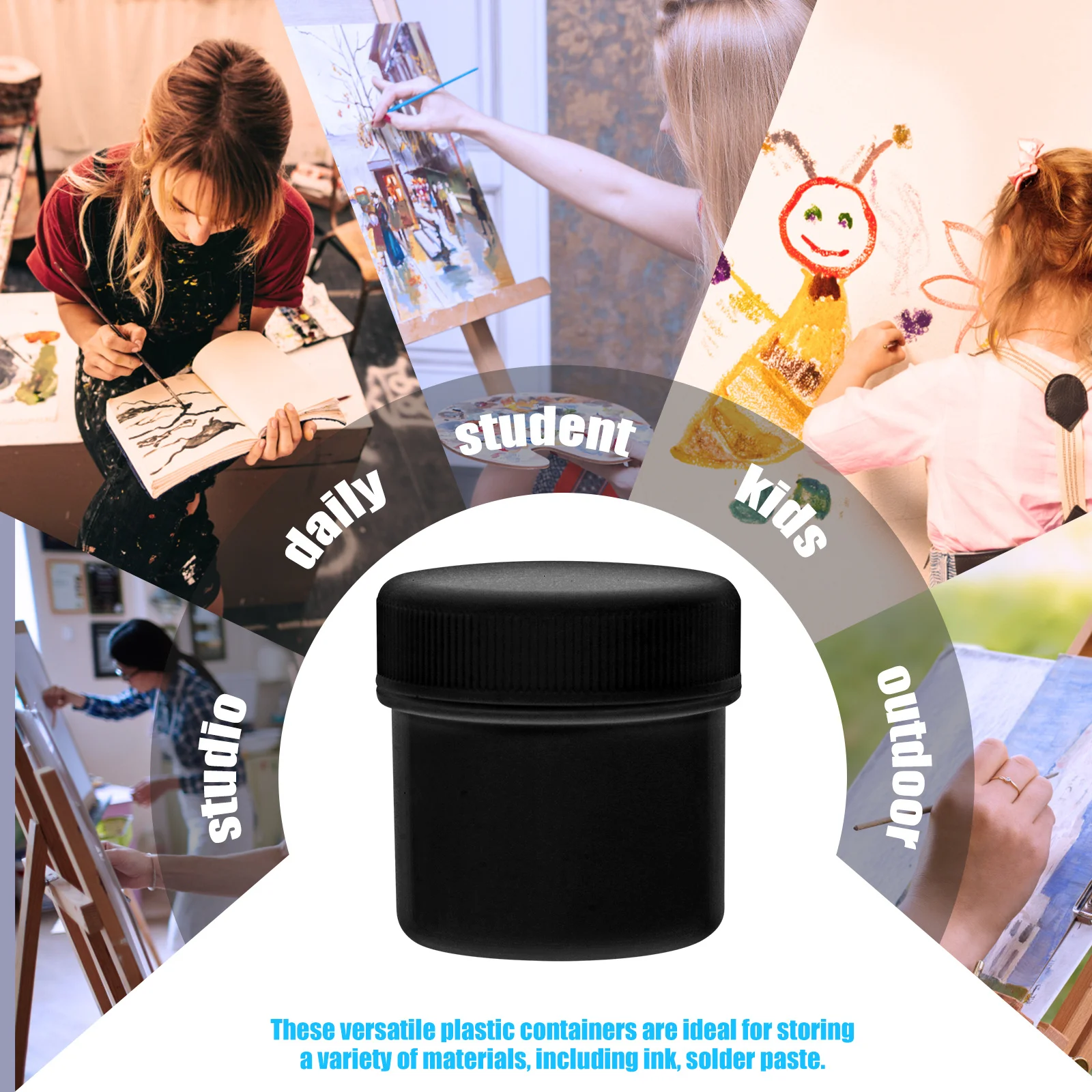 

6Pcs Sealant Storage Containers Plastic Buckets with Airtight Lids for Paint Ink Solder Paste 30Ml Reusable Portable Coatings