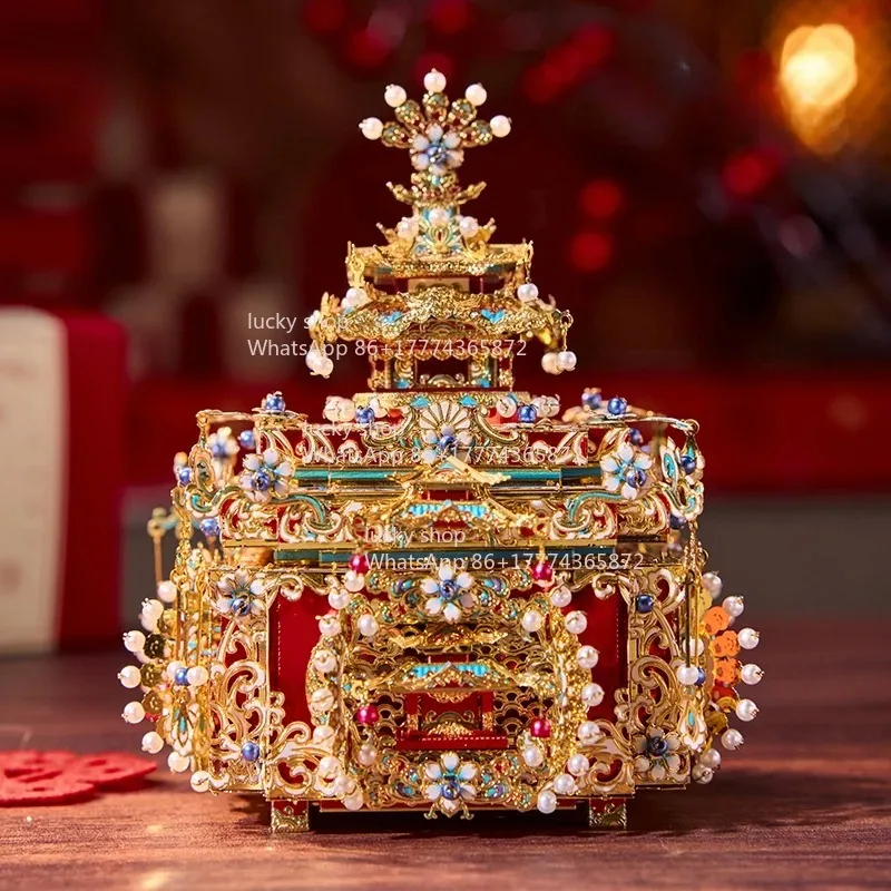 

Elegant Chinese Traditional Trousseau Box Sculpture Cultural Collection