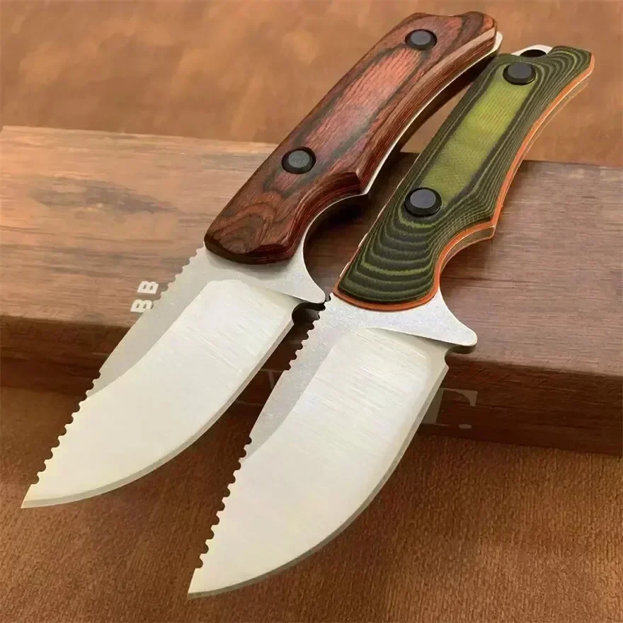 Straight BM 15002/15017 Wilderness Hunting Knife CPM-S30V Blade Wooden/G10 Handle Outdoor Knives Pocket EDC Tools