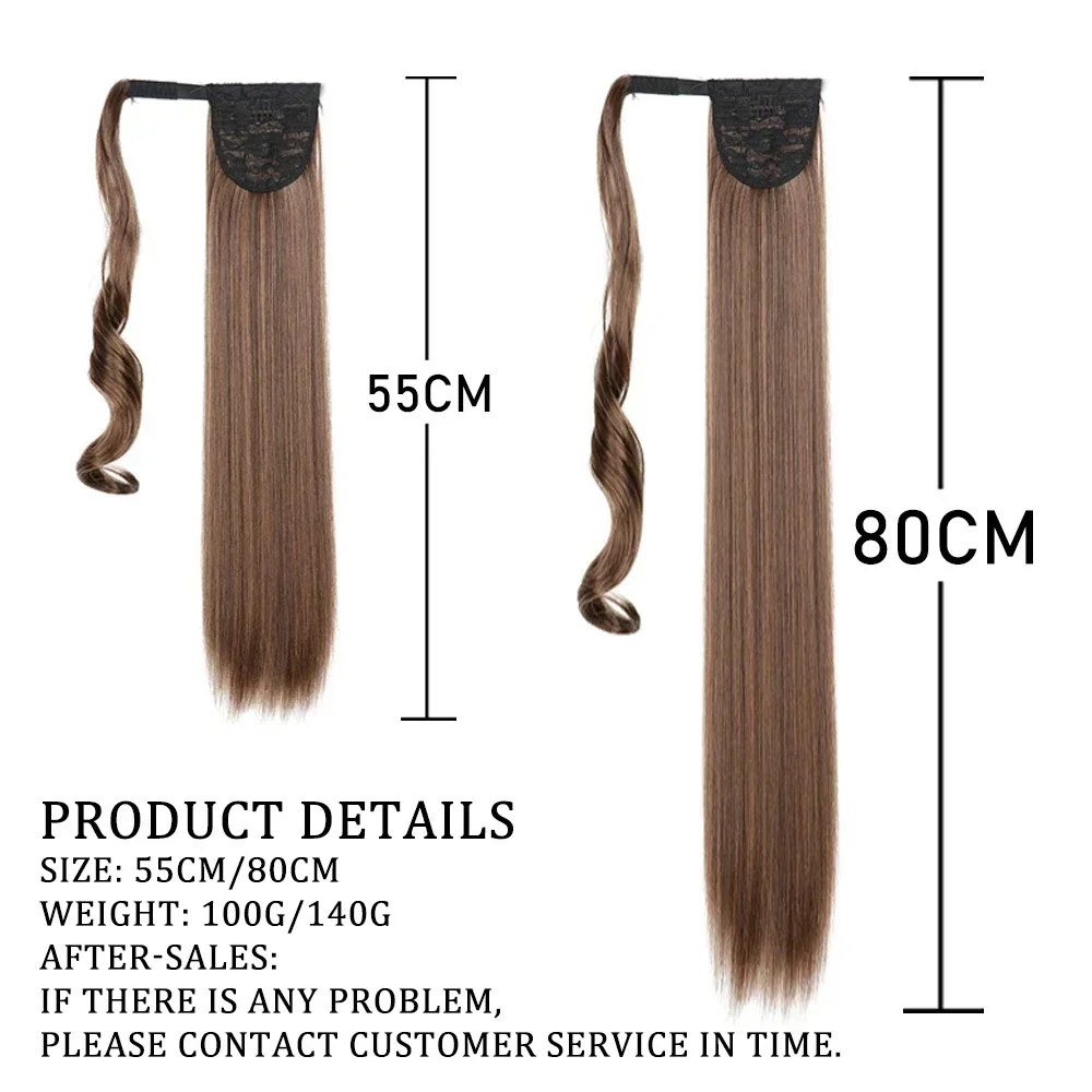 Cabelo encaracolado resistente ao calor com rabo de cavalo, 22-32 Polegada, fibra sintética de cabelos, cabelo falso, extensões de cabelo com chip,