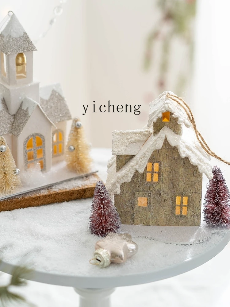 YY Christmas Decoration Luminous Small House Christmas Decoration Atmosphere Props Pedant