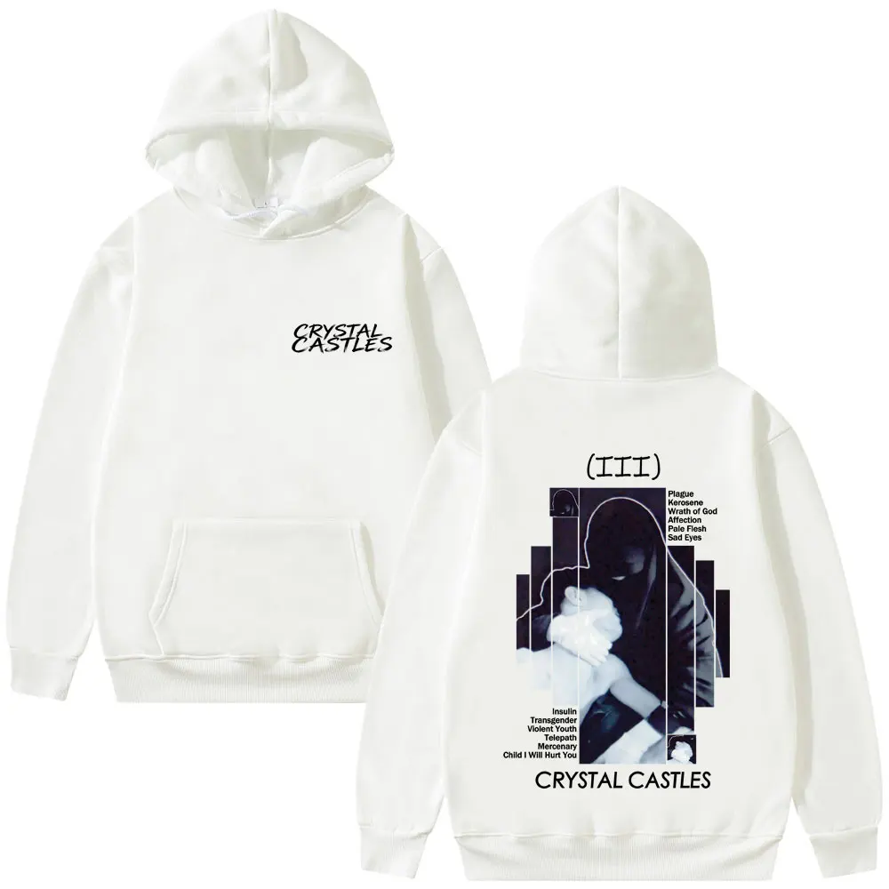 

Crystal Castles III Album Graphic Hoodie Men Women Vintage Gothic Rock Streetwear Male Fashion Casual Oversized Pullover Hoodies