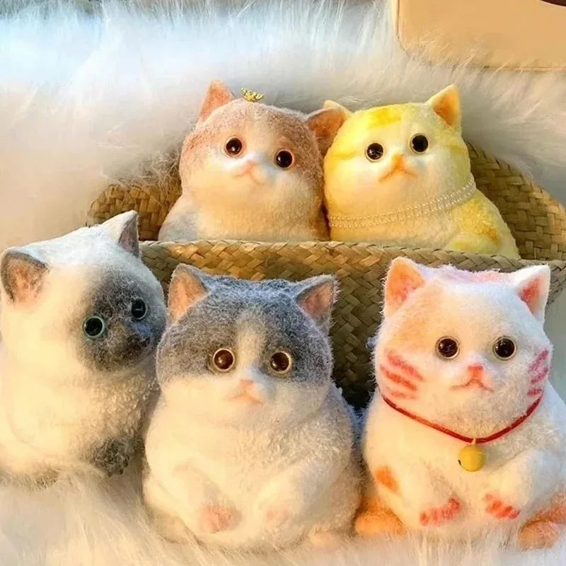 Cute Kawaii Cat Squishy Stress Relief Squeeze Toys Heal Decompression Anxiety Relief for Autism ADHD Calming Desk Decor Gift