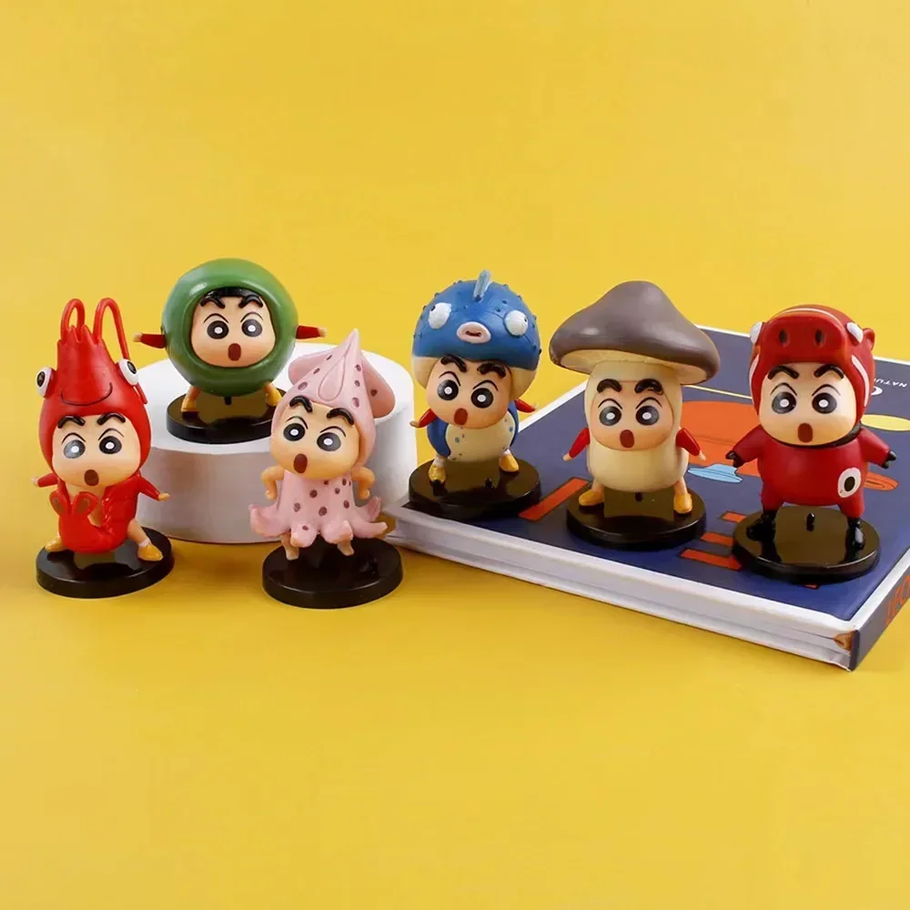 New Anime Crayon Shin-chan Food ingredients Kawaii Q version Figure PVC Model Toys Doll Collect Car Ornaments for Gift