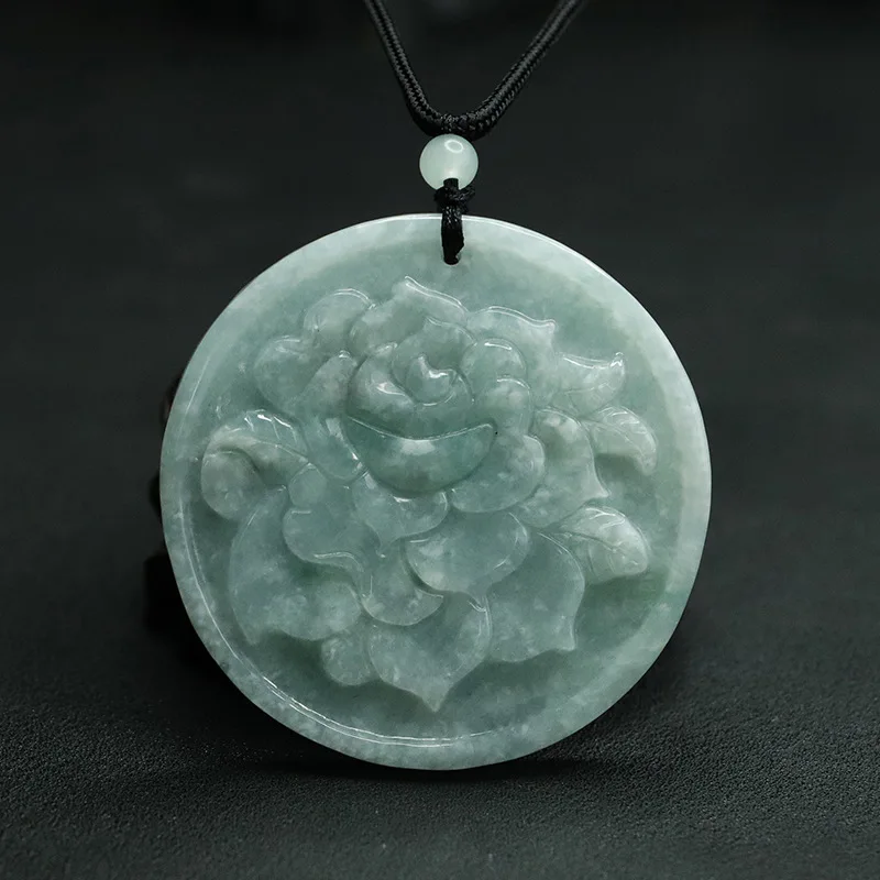 

Натуральный бирманский товар нефритовый кулон пион цветок медальон кулон нефритовые украшения женские