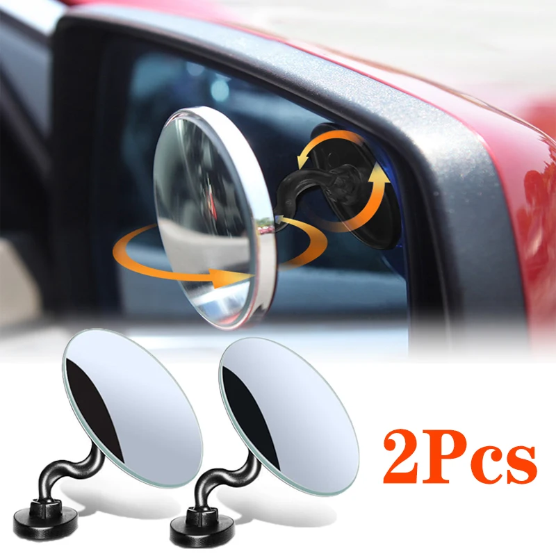 2 Pcs Car Rearview Mirror Blind Spot Mirror Anti Fog Waterproof Mirror 360 Degree Adjustable Car Wide Angle Rearview Mirror