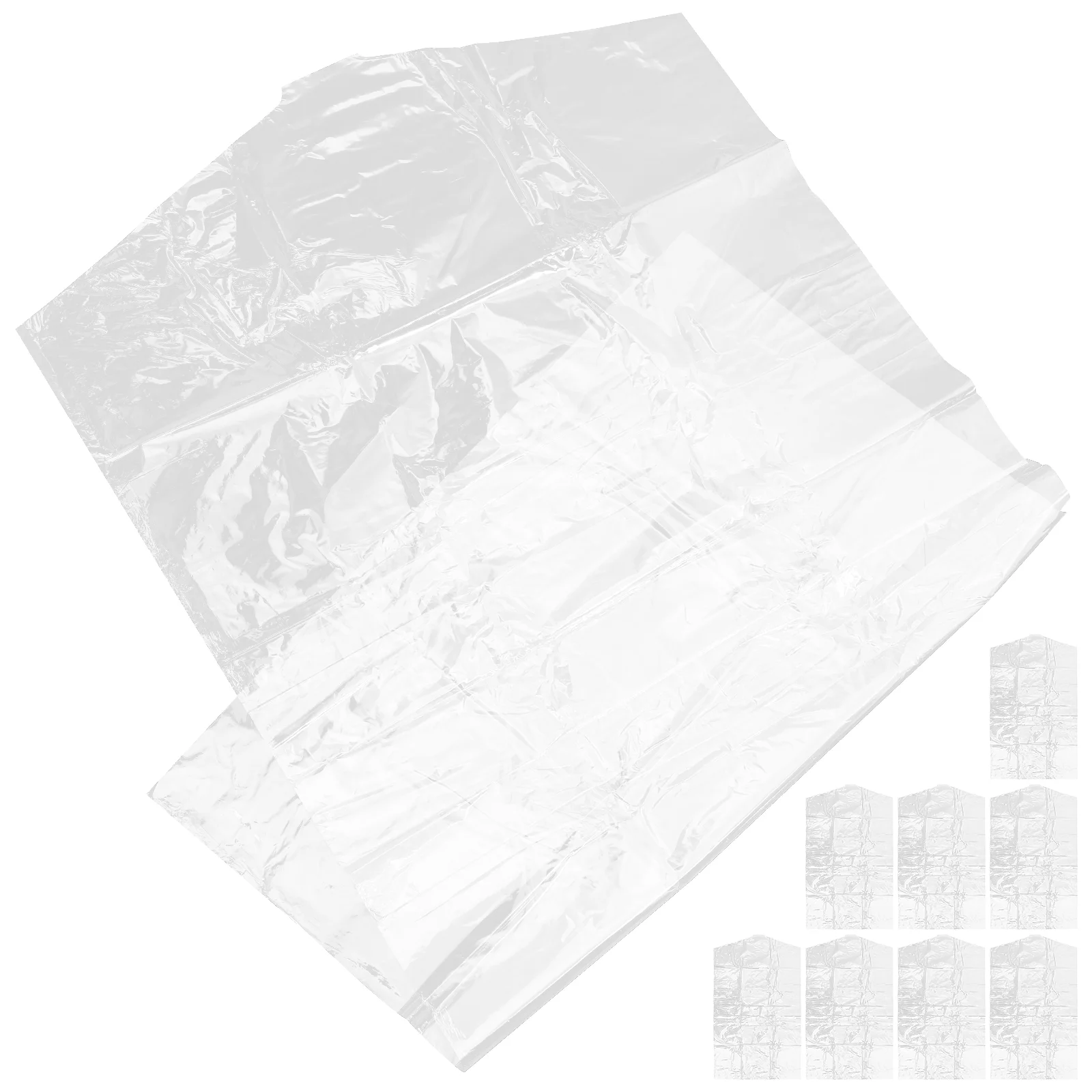 

50 Pcs Dry Cleaning Bag Suit Cover Clothes Dust Cover Garment Dust Cover Transparent Plastic Waterproof Hangers Protect Clothing