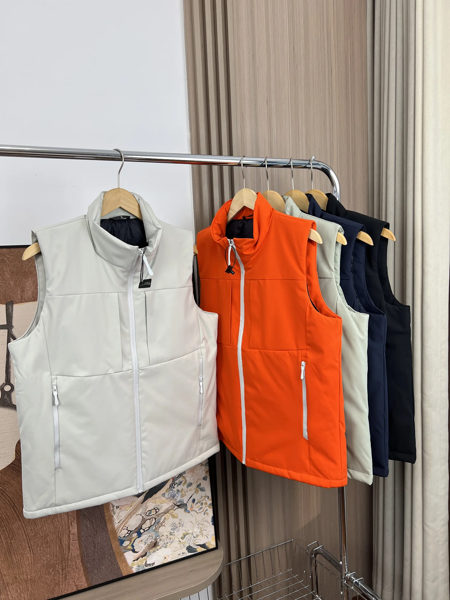 

Уличный хлопковый жилет Thiened, мужской модный воротник-стойка, теплая ветрозащитная рабочая одежда, повседневная одежда для пар, осень-зима