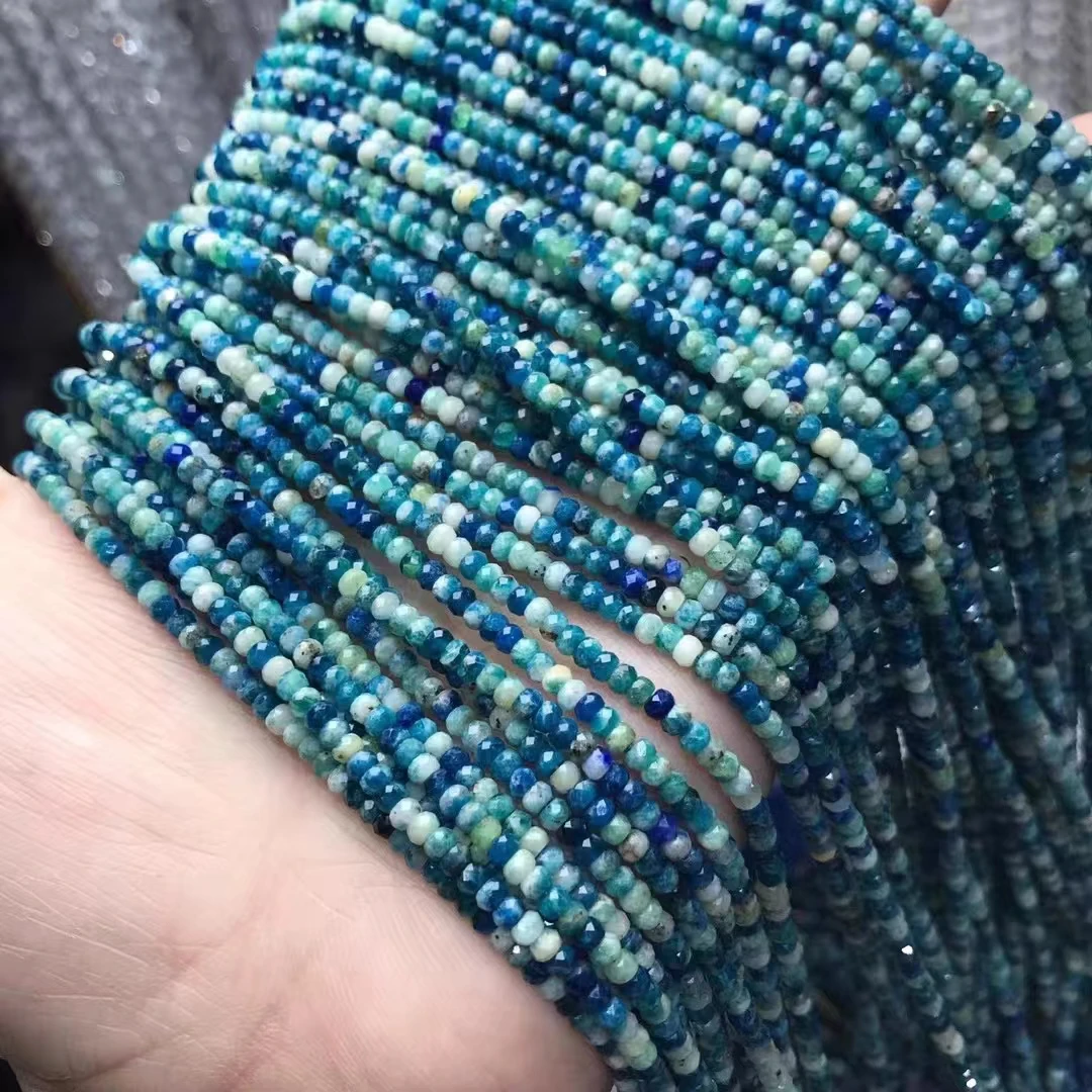 K7  BLUE rounedlle faceted loose beads  3*2mm nature  for making jewelry necklace 14inch FPPJ wholesale