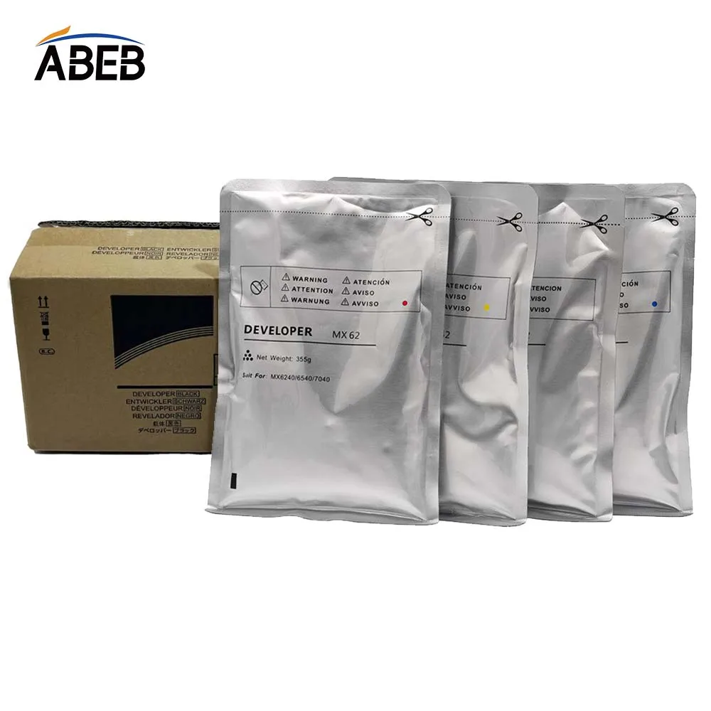 355g MX62 Developer Powder For Sharp MX-C6240 MX-C6540 MX-C7040 MXC6240 MXC6540 MXC7040 OEM High Compatible Carrier 1Bag
