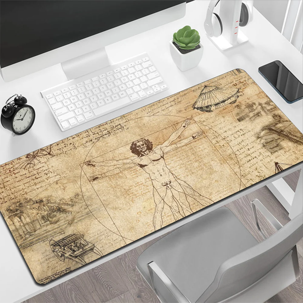 Leonardo da Vinci Art Large Mouse Pad Gaming Mouse Pad PC Gamer Computer Mouse Mat Big Mousepad XXL Keyboard Desk Mat Mause Pad