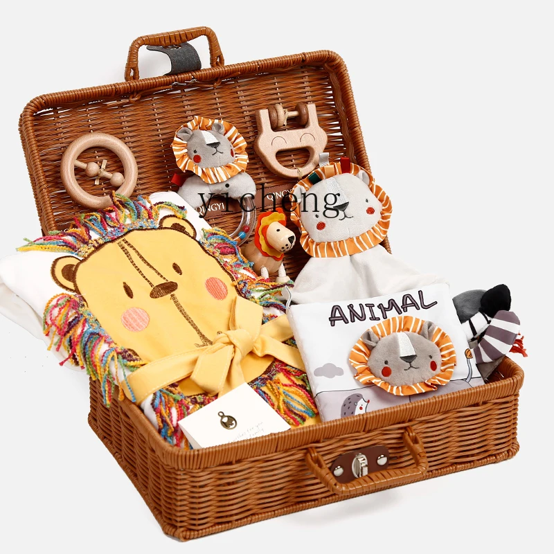 Newborn Baby Comforter Toys Gift One Month Old Baby Gift Suitcase Box Lion Suit Year Old Gift