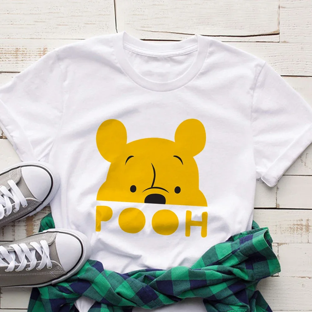 Disney Winnie The Pooh Women T-shirt Cartoon Graphic Short Sleeve T Shirts Summer Casual Top T-Shirt Aesthetic Harajuku Clothing