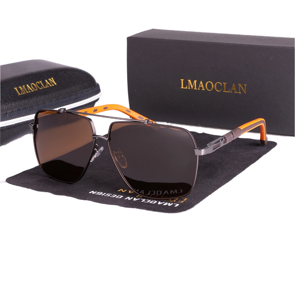 Lunettes de soleil carrées polarisées pour hommes, lunettes de soleil Vantage, lunettes de conduite, marque classique, UV400