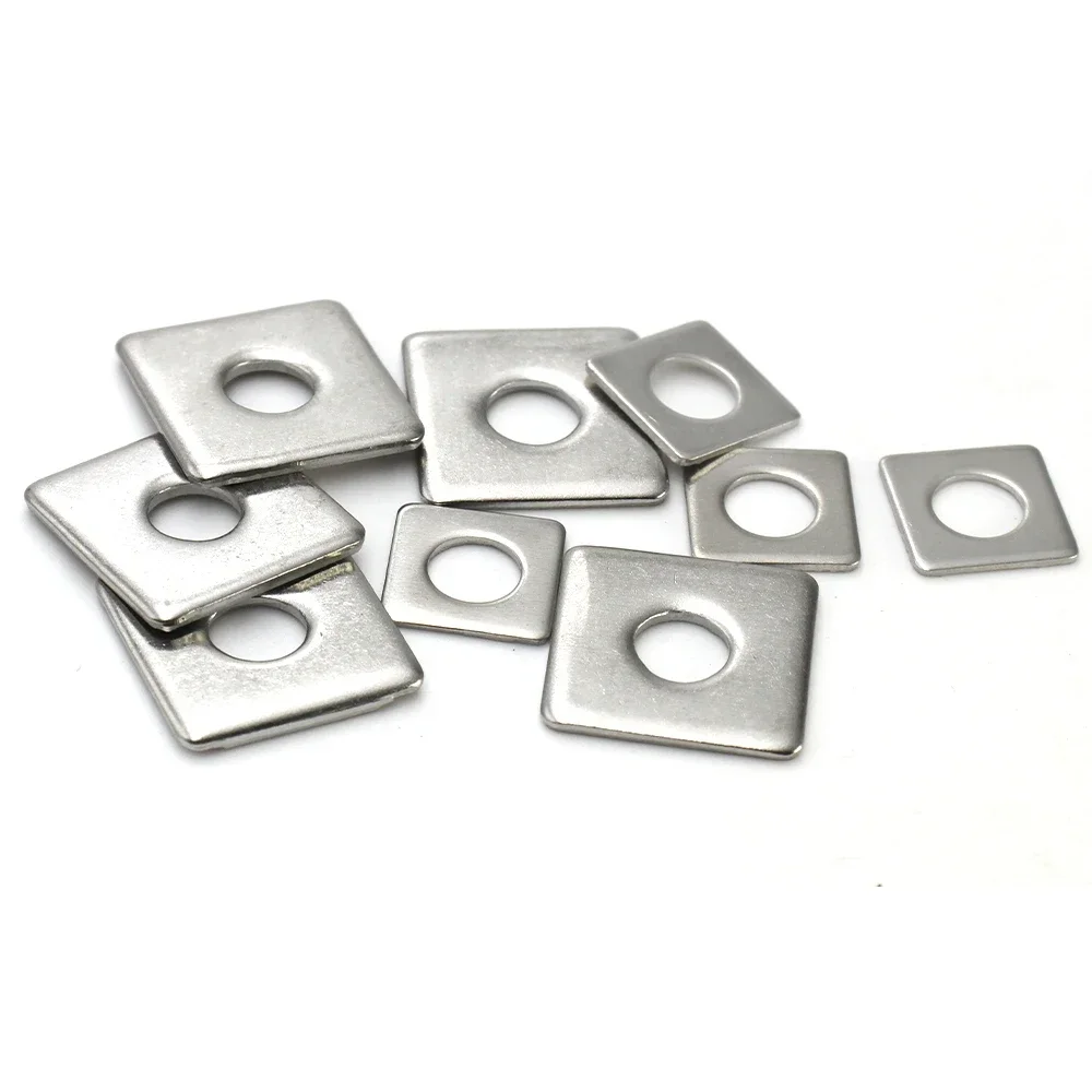 1-50Pcs 304 Stainless Steel Square Flat Washers M3-M20 Square Plate Spacer Gasket Flat Pad Hardware