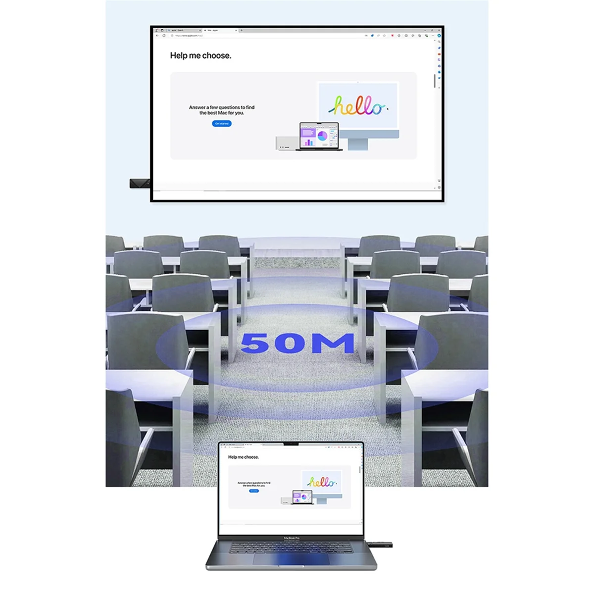 

NEW 60Hz HDMI-Compatible Wireless Video Audio 50M 1080P Transmitter Receiver Extender Display Adapter From PC to Projector