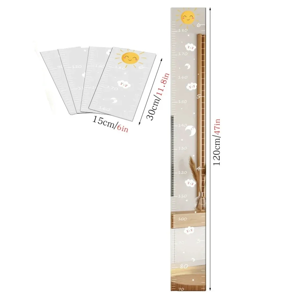 120*18cm Growth Height Chart Mirror With Soft Ruler Puzzle Mirror Measuring Chart For Height For Child Growth Record Home Decor