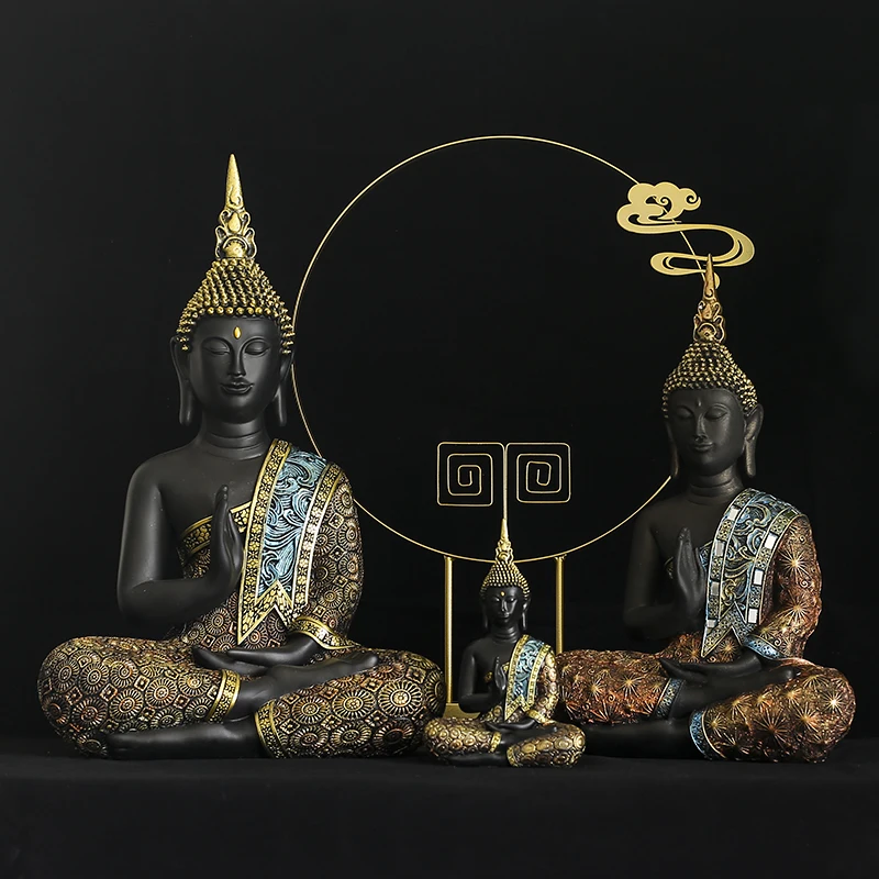 

Thai Buddha statue ornaments Sakyamuni Buddha head living room porch Southeast Asian style Thai hotel restaurant decorations