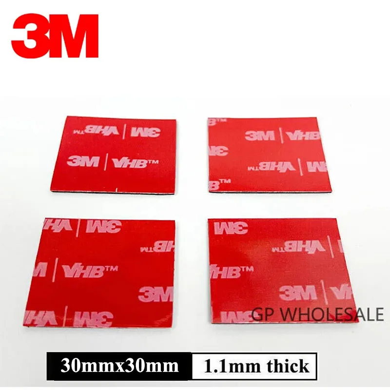 50pcs 30mmx30mm square 3M 5952 Heavy Duty Double Sided Adhesive Acrylic Foam Sticker Black For DIY Car Camcorder DVR Holder