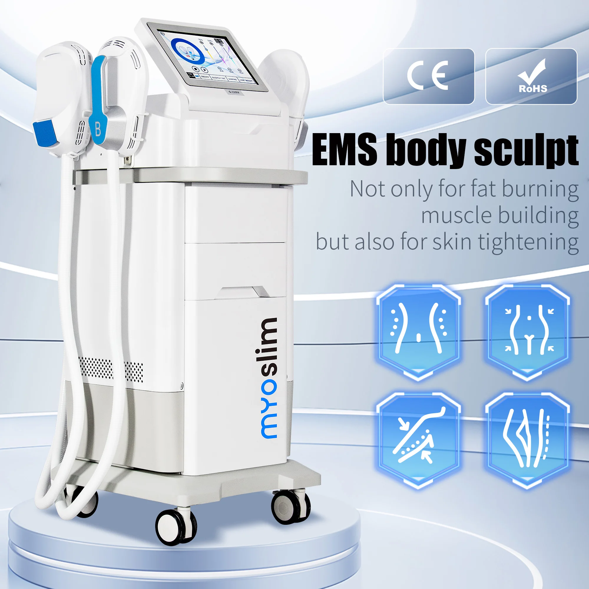 New EMS Body Sculpt 6500w Weight Loss Slimming Fat Burning Muscle Sculpting Electromagnetic Stimulate Sculpt Therapy Machine