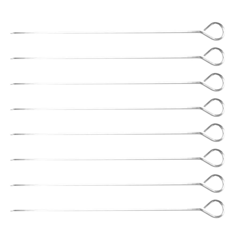 

8Pcs Stainless Steel Skewers Moderately Long Design for Easy Use in Bbq Camping Parties Grilling Skewers for Kabobs