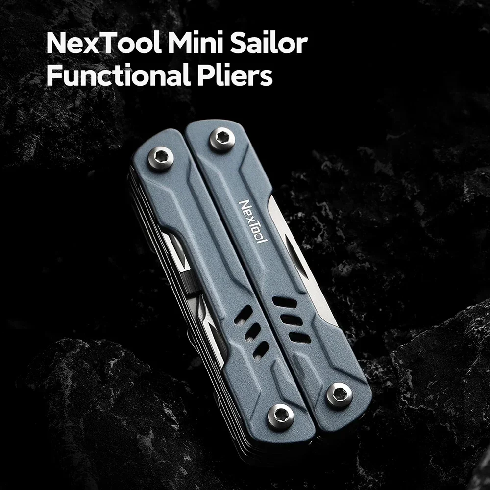 Imagem -03 - Nextool Mini Marinheiro 11 em ao ar Livre Multi Ferramenta Faca de Bolso Alicate Dobrável Ferramentas Cortadores de Fio Edc Cartão Pino Chave de Fenda Tesoura