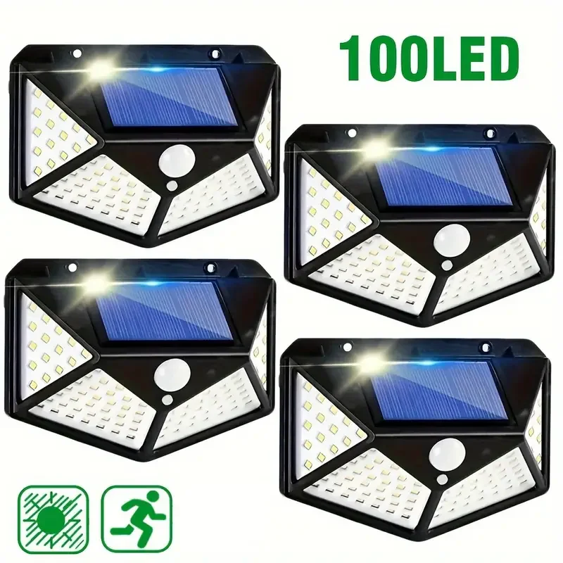 Solar Lights Outdoor 100 LED 3 Lighting Modes Motion Sensor Wall Lamp IP65 Waterproof Solar Powered Wall Lights - Image 4