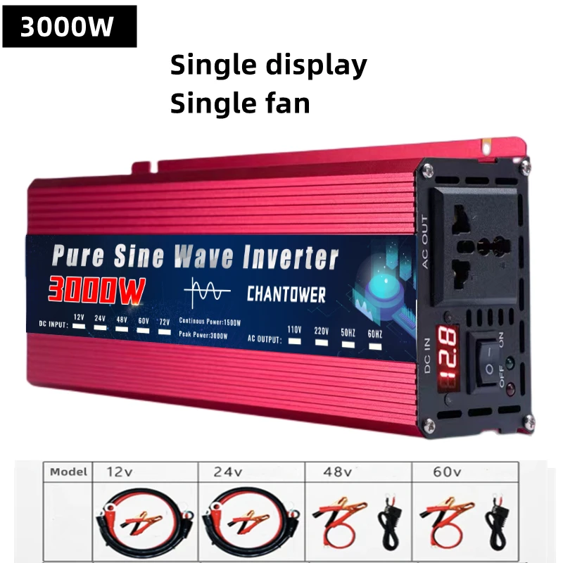 Wechselrichter 12V 220V 2000W 3000W 4000W DC 12v/24v zu AC 220v/110v reine Sinus Welle Netzteil Spannungswandler Auto Solar Inverter