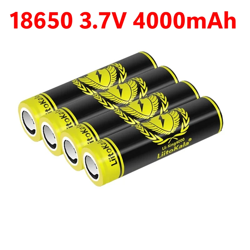 Lii-King4000 18650 3.7V 4000mAh Rechargeable Li-ion Battery High Capacity Original for Flashlights Power Banks Electronic Device