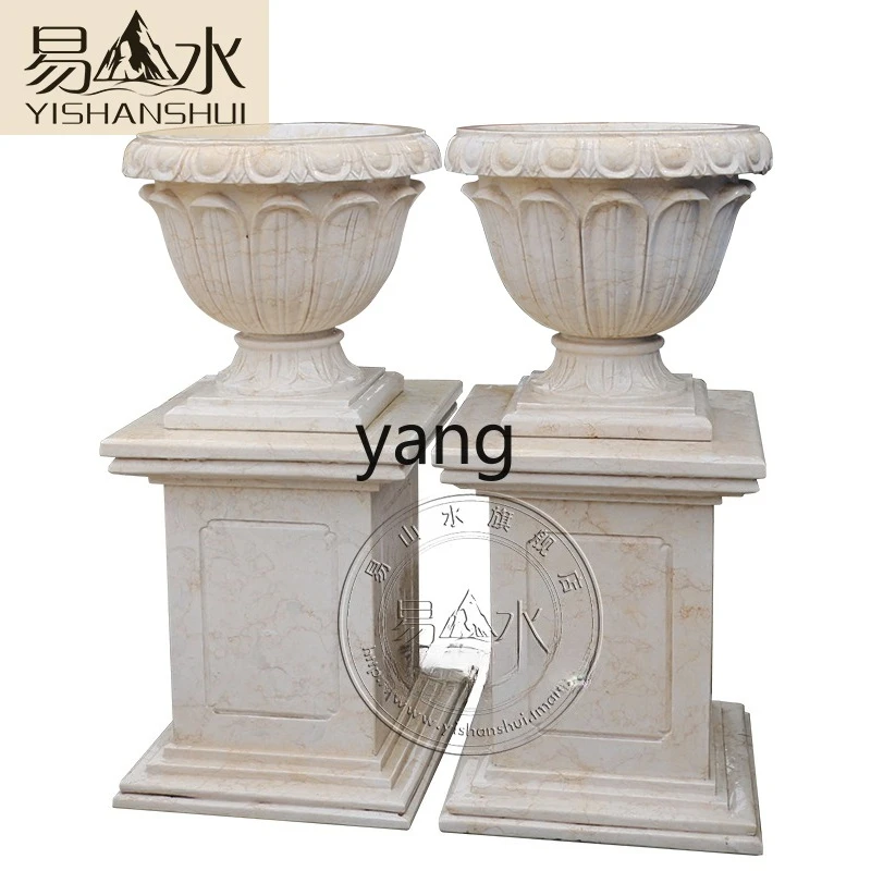 

LH Stone Bowl Flower Pot Natural Stone Villa Hotel Park Entrance Decoration