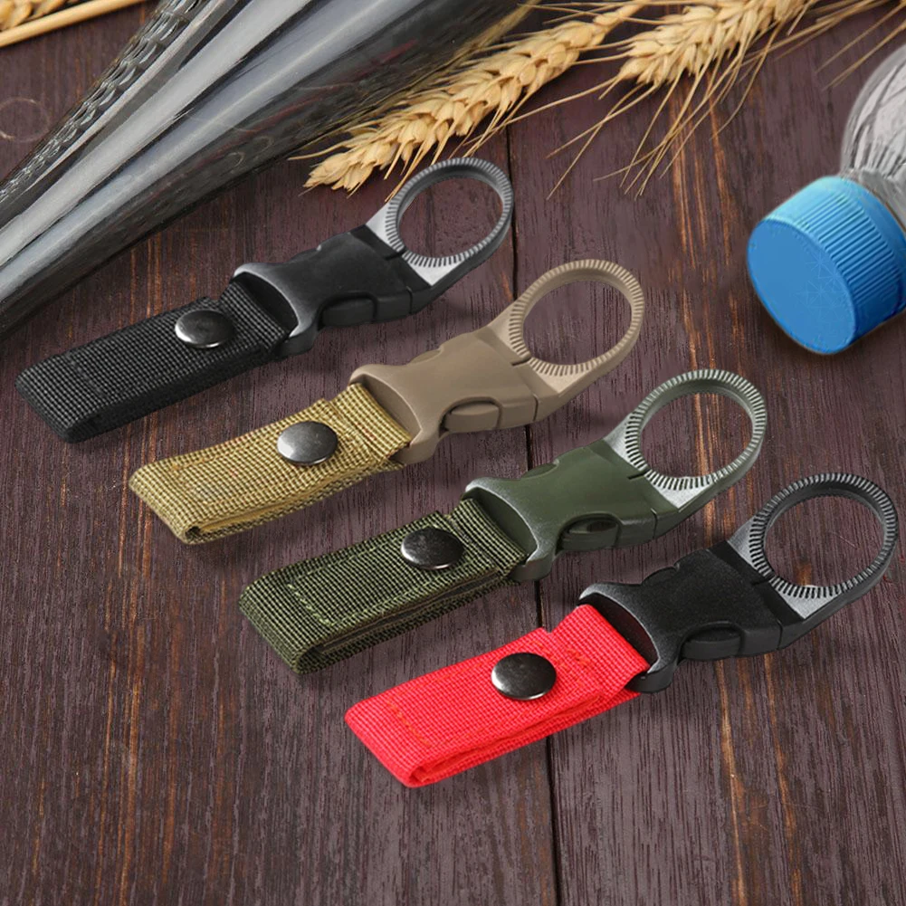 

10Pcs Buckle Hook Portable Nylon Webbing Water Bottle Ring Holder Water Bottle Hook Clip for Outdoor Camping Hiking and Cycling