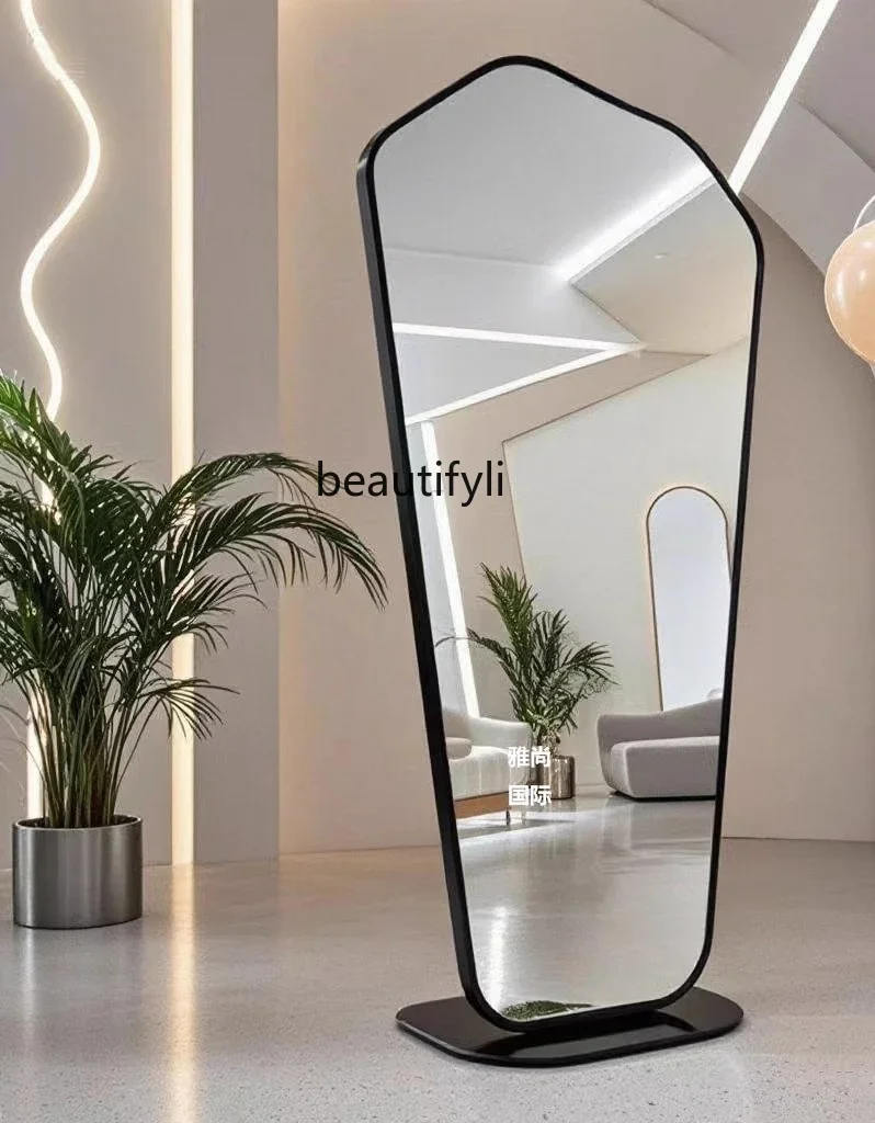 

Barber Shop Special Mirror Hair Salon Mirror Stand Hair Salon Special Haircut Mirror Double-Sided Floor Standing New Model