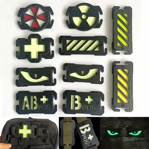 Paraplu, Bloeddype, Nucleaire Straling, Cat Eyes Tactische Apparatuur Glow in Night, Molle Identificeer Veiligheid Outdoor Mark Strip Patch