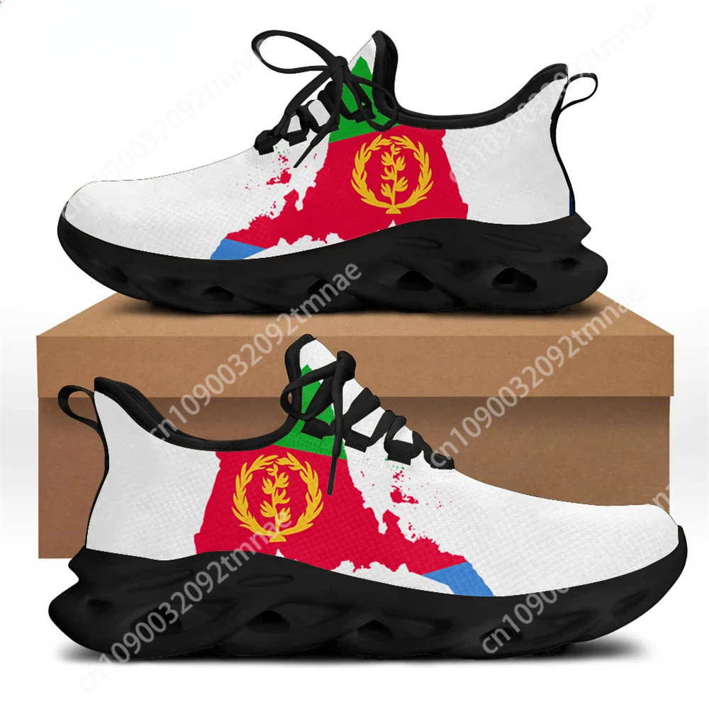 Custom Eritrea/Jamaica/Congo/Haiti Flag Fashion Men Sneakers Casual Shoes Lace-up Light Walking Footwear Zapatillas Hombre