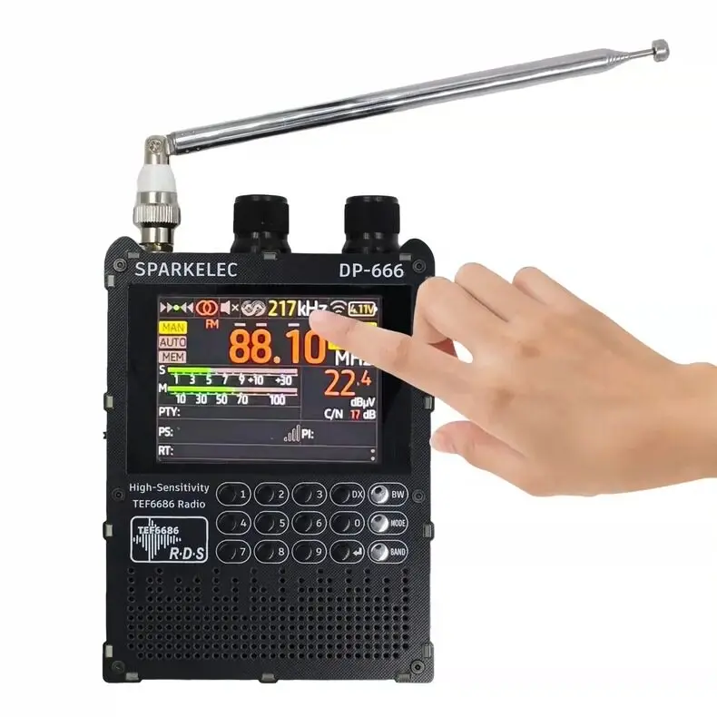 DP-666 TEF6686 Radio High Sensitivity FM AM Short Wave 2.8inch IPS Touch LCD Screen 5000mAh FM LW MW SW Full Band DSP Radio