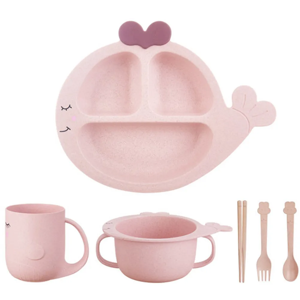 

1Set Whale Baby Divided Plate Smooth Edge Toddler Feeding Bowl Unbreakable High Elastic Kids Tableware Baby Dishes Toddler Bowl