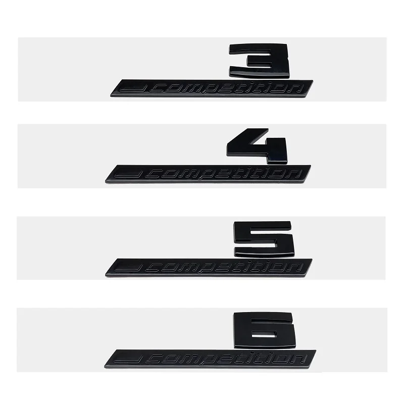 New Giossy Black 3D ABS M1 M2 M3 M4 M5 M6 M8 COMPETITION ABS Emblem Thunder Edition For BMW G30 G32 G15 Car Trunk Badge Sticker