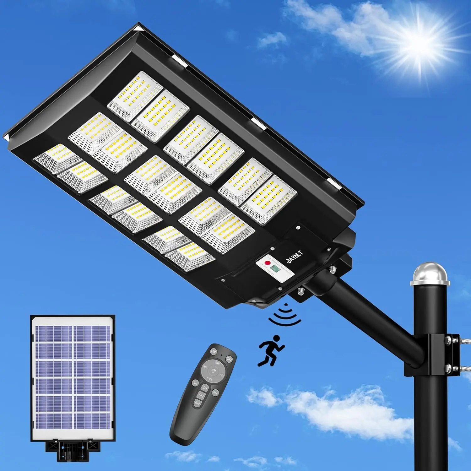 

Street Lights Outdoor, Highest Lumen Solar Parking Lot Lights,Waterproof to Dawn Solar Flood